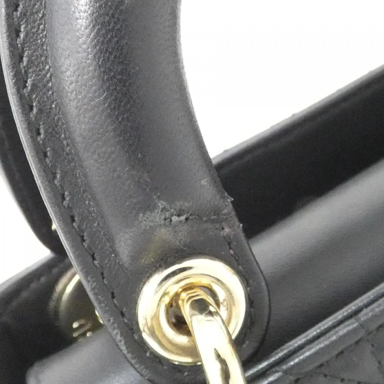 DIOR Lady Dior M0505ONGE Handbag Lambskin 黑色 羊皮 中古品A - 縮圖 8