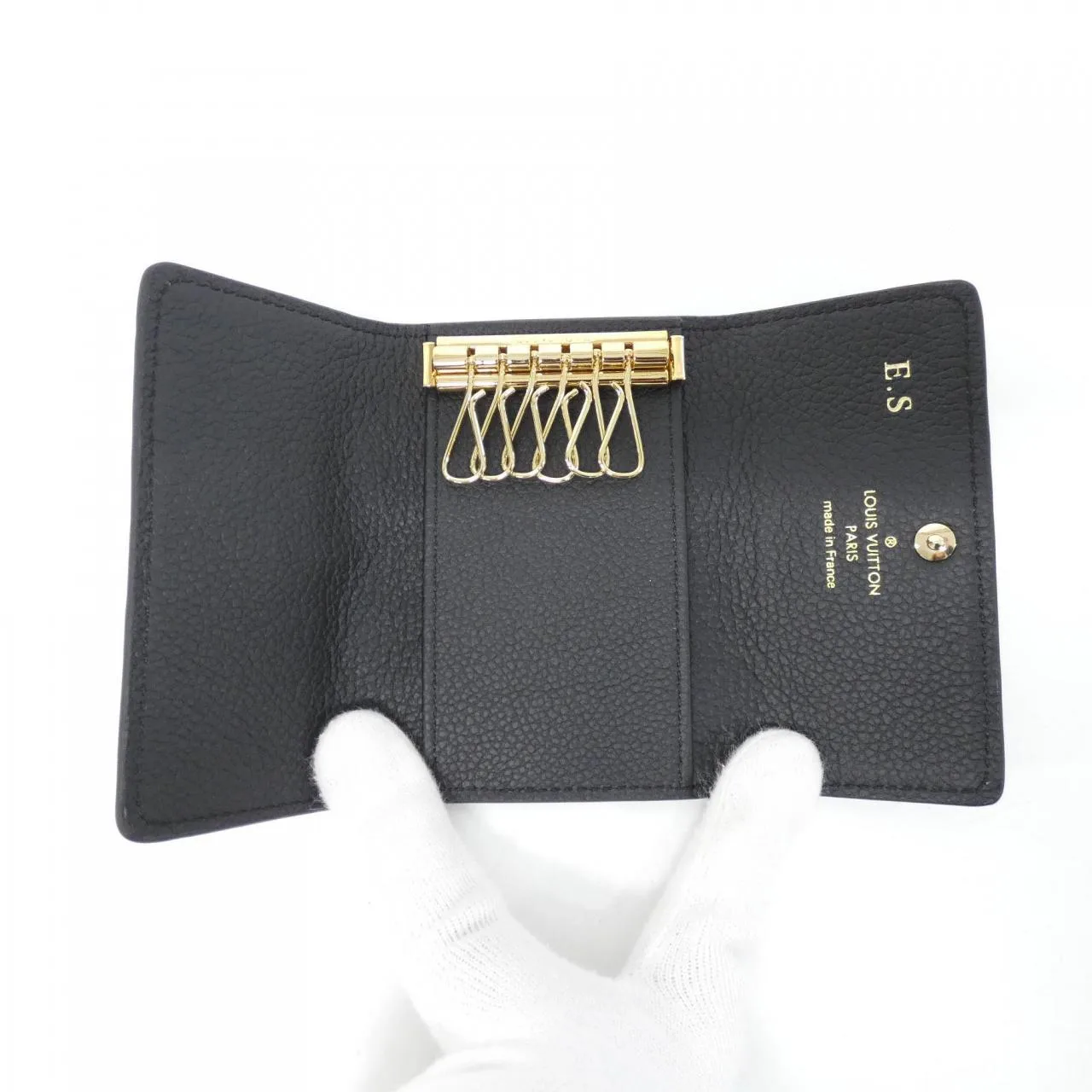LOUIS VUITTON M64421 Key Case Monogram 黑色 Monogram 中古品A - 縮圖 3