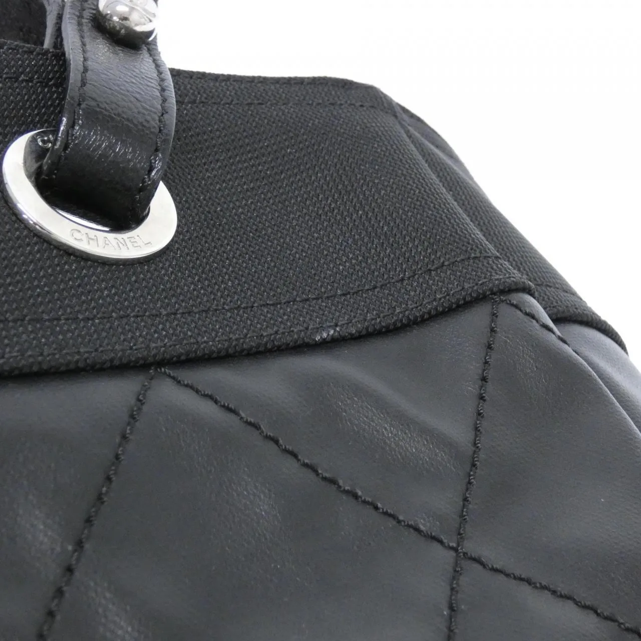 CHANEL 34209 Handbag Canvas Black Canvas Rank A - Thumbnail 4