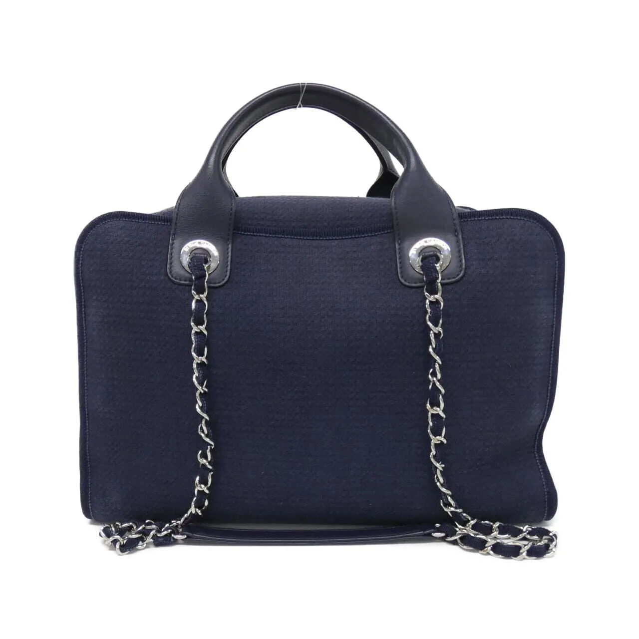 CHANEL Deauville 92750 Boston 深藍色 中古品B - 縮圖 2
