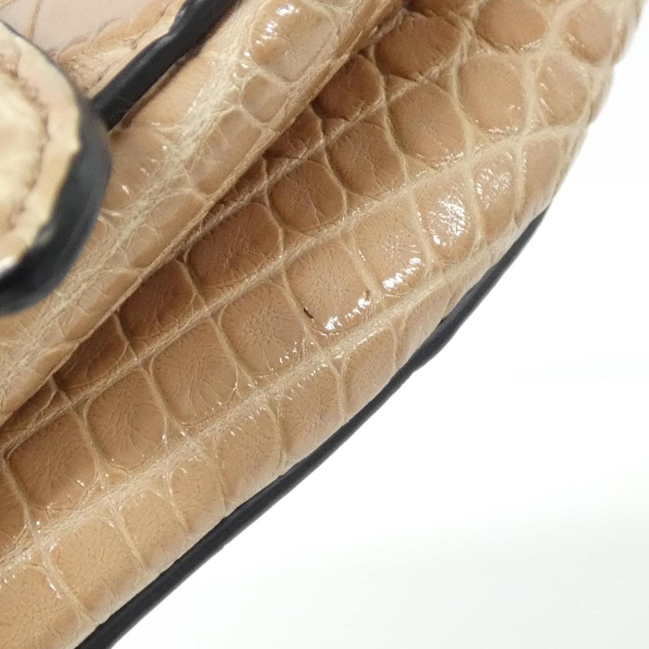 DIOR Saddle Shoulder Bag Crocodile 米色 鱷魚皮 中古品A - 縮圖 3