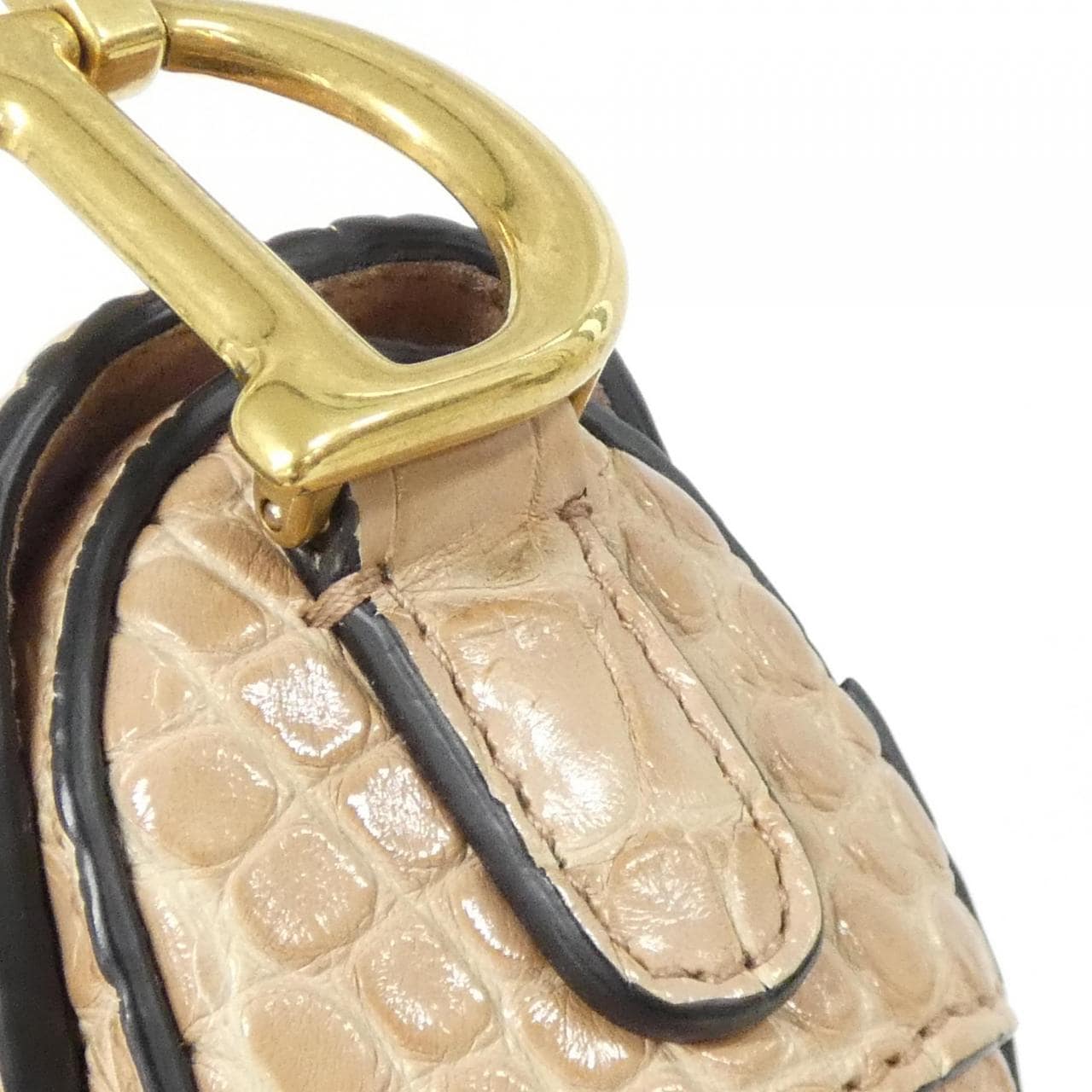 DIOR Saddle Shoulder Bag Crocodile 米色 鱷魚皮 中古品A - 縮圖 5