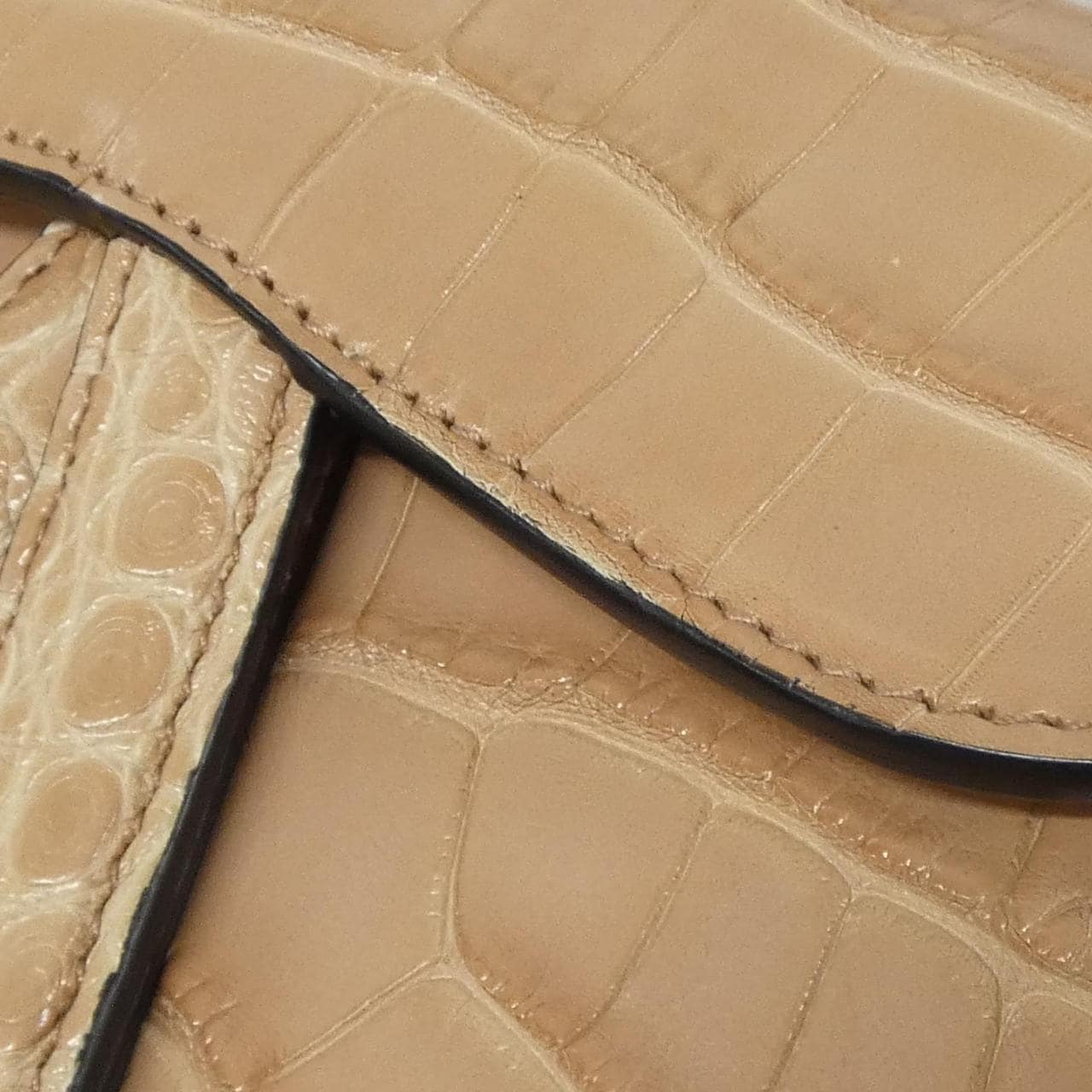 DIOR Saddle Shoulder Bag Crocodile 米色 鱷魚皮 中古品A - 縮圖 6