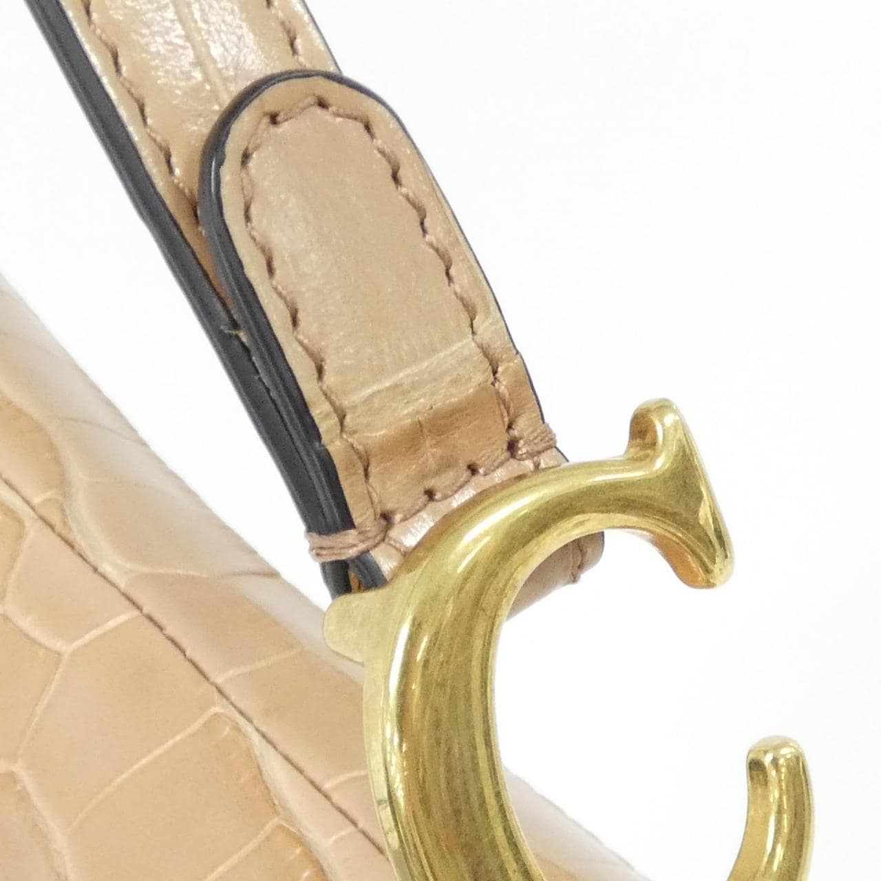 DIOR Saddle Shoulder Bag Crocodile 米色 鱷魚皮 中古品A - 縮圖 8