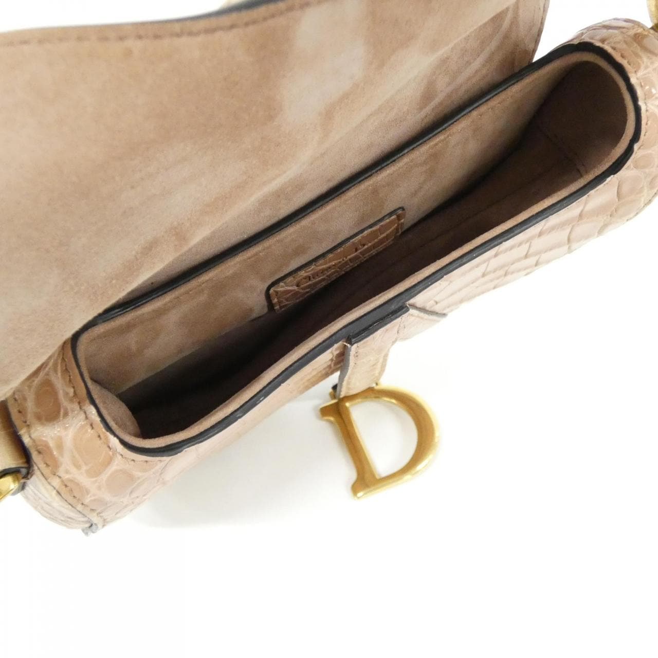 DIOR Saddle Shoulder Bag Crocodile 米色 鱷魚皮 中古品A - 縮圖 9