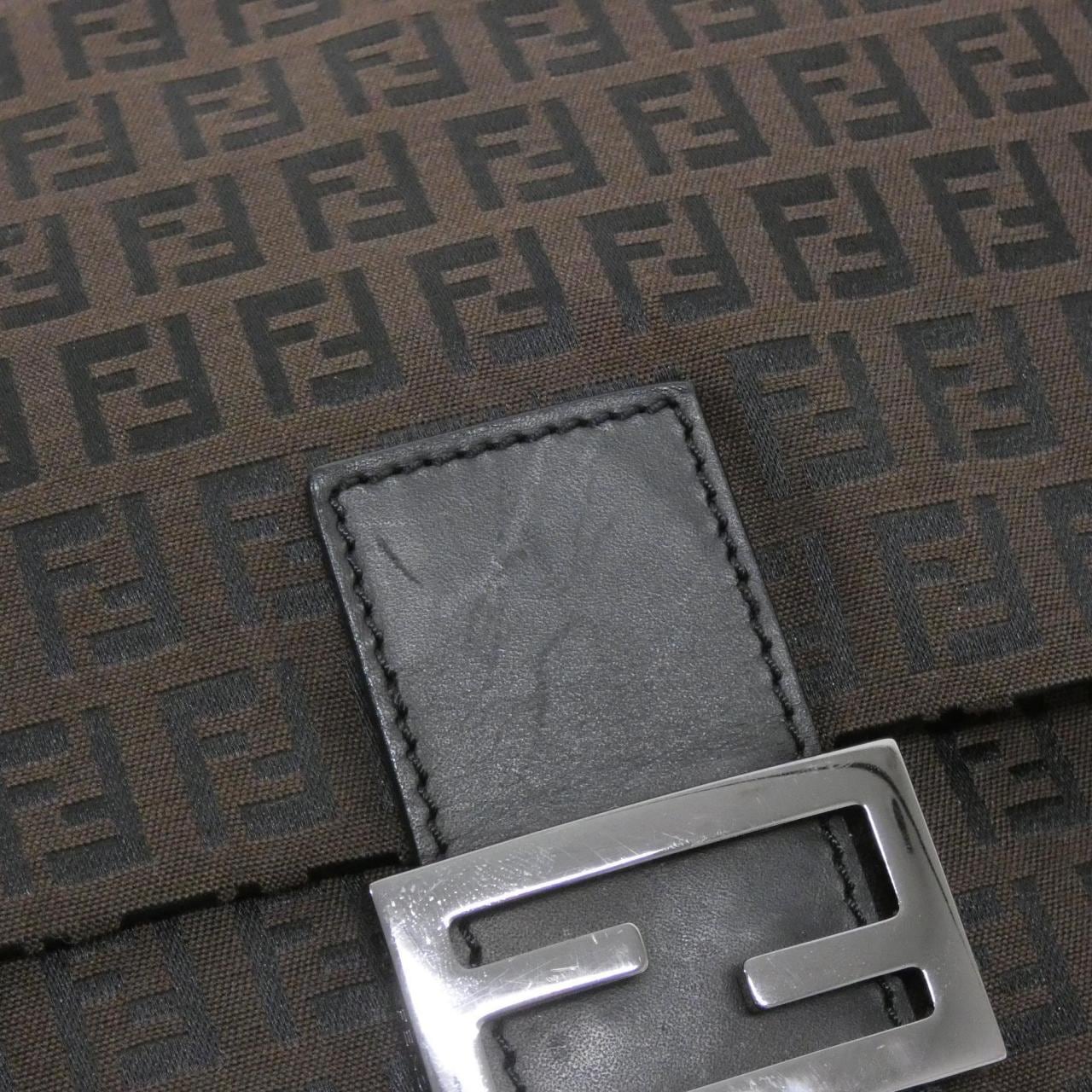 FENDI Baguette 8BR001 JQ5 Shoulder Bag Canvas Black Canvas - Thumbnail 4