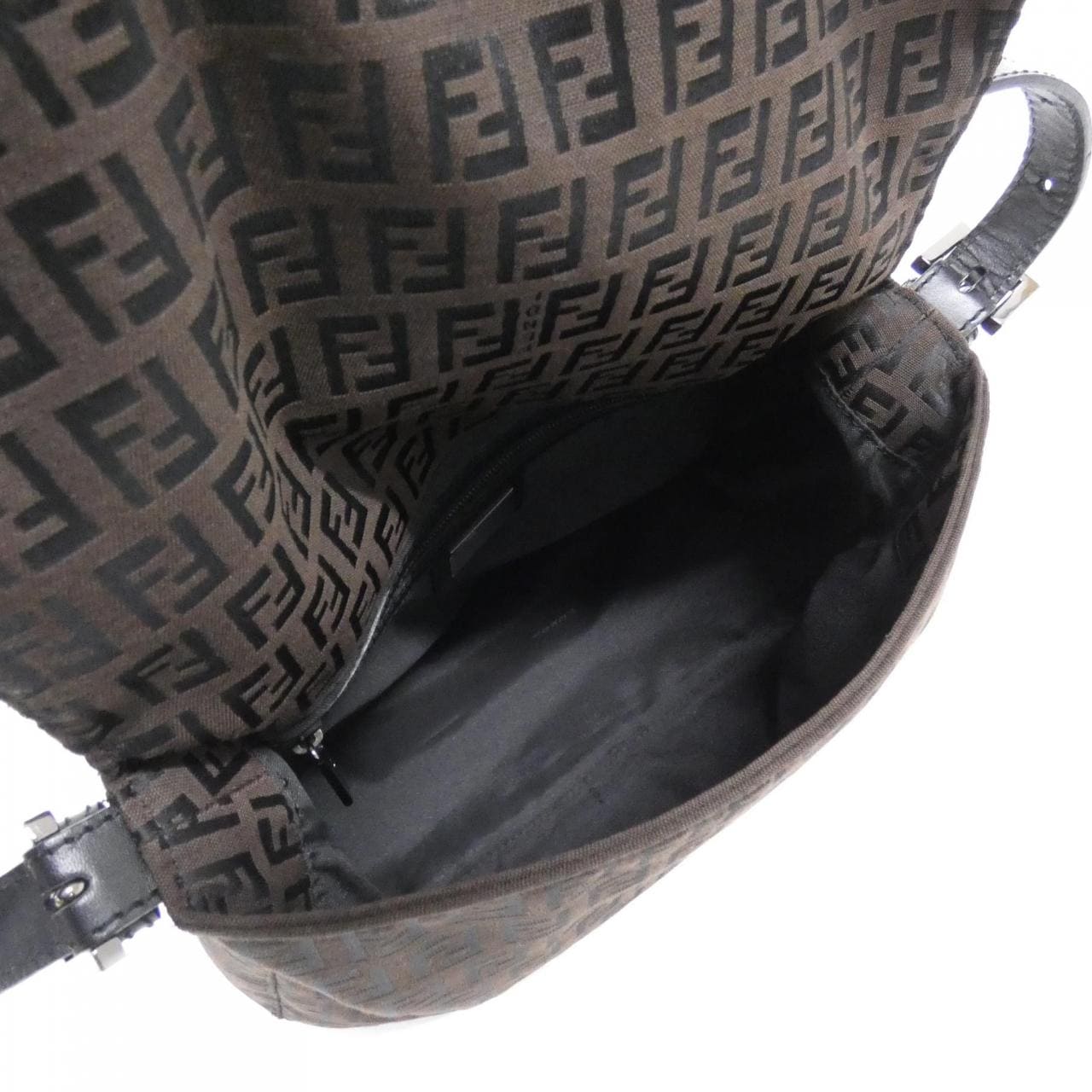 FENDI Baguette 8BR001 JQ5 Shoulder Bag Canvas Black Canvas - Thumbnail 6