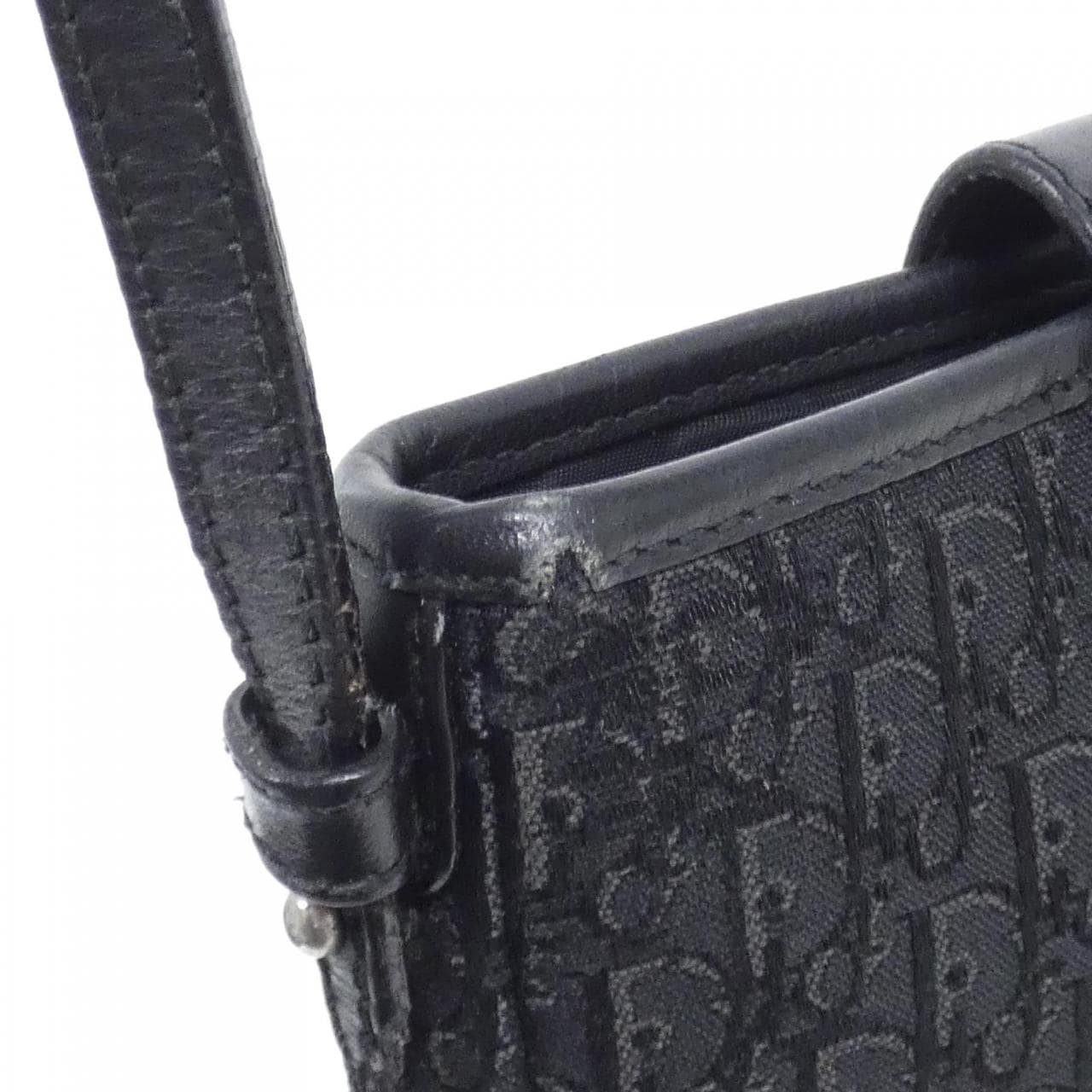 DIOR Shoulder Bag Canvas 黑色 帆布 中古品B - 縮圖 6