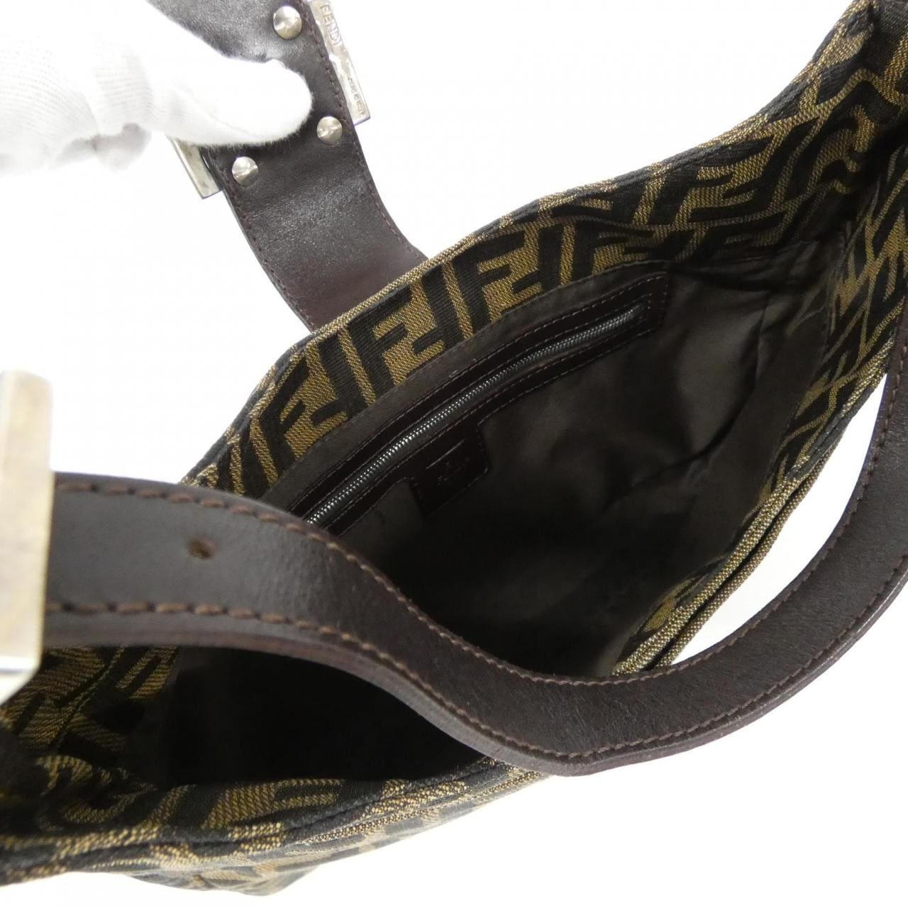 FENDI 26569 Shoulder Bag Canvas 黑色 帆布 中古品A - 縮圖 7