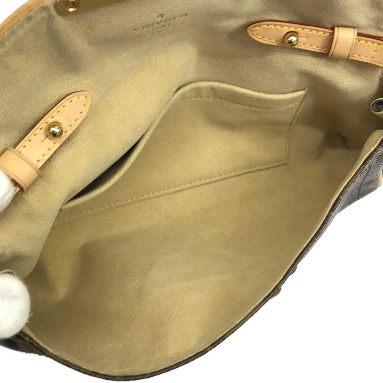 LOUIS VUITTON Pochette M40122 Shoulder Monogram 黑色 Monogram 中古品A - 縮圖 6