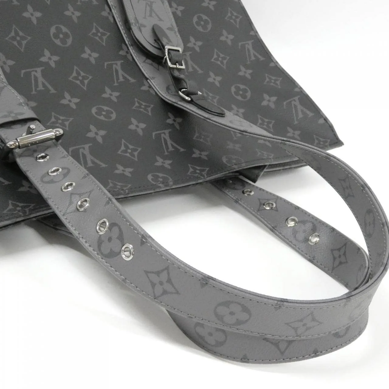 LOUIS VUITTON Eclipse M45379 Handbag Monogram 黑色 Monogram 中古品A - 縮圖 7