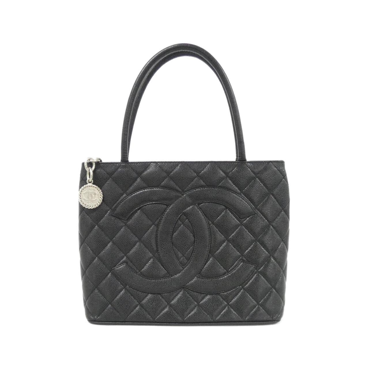 CHANEL Matelasse 1804 Handbag Grained Calfskin Black