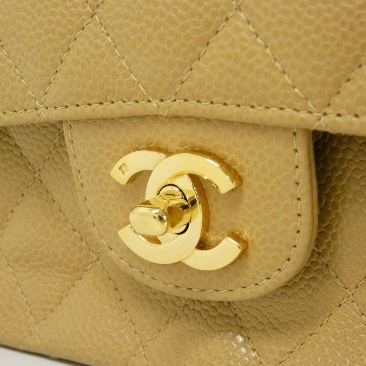 CHANEL Matelasse 1112 Shoulder Grained Calfskin Beige Grained Calfskin Rank A - Thumbnail 4