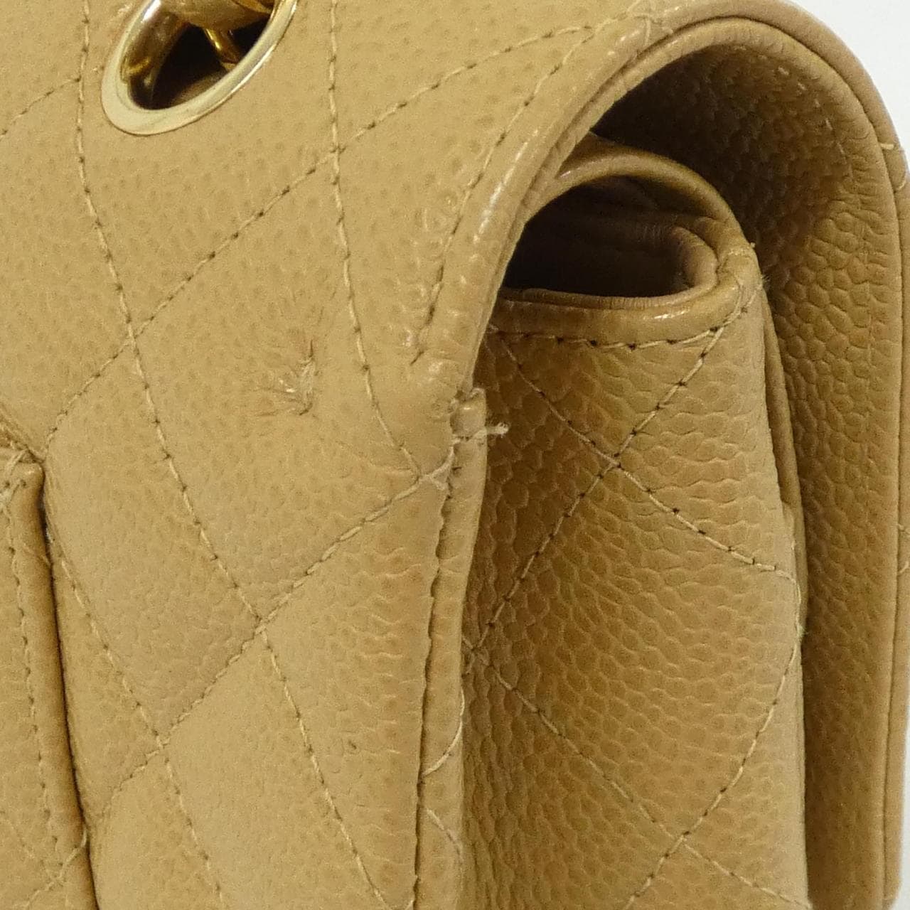 CHANEL Matelasse 1112 Shoulder Grained Calfskin Beige Grained Calfskin Rank A - Thumbnail 6