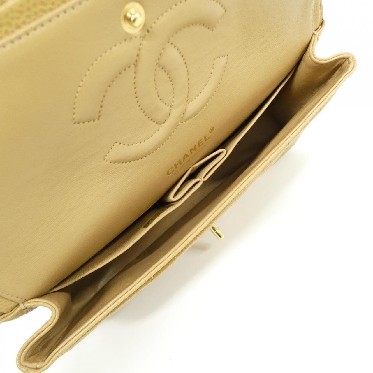 CHANEL Matelasse 1112 Shoulder Grained Calfskin Beige Grained Calfskin Rank A - Thumbnail 9