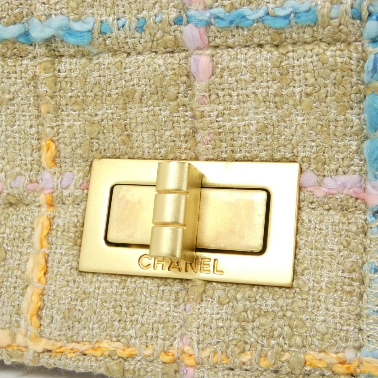 CHANEL Shoulder Tweed Beige Tweed Rank B - Thumbnail 4