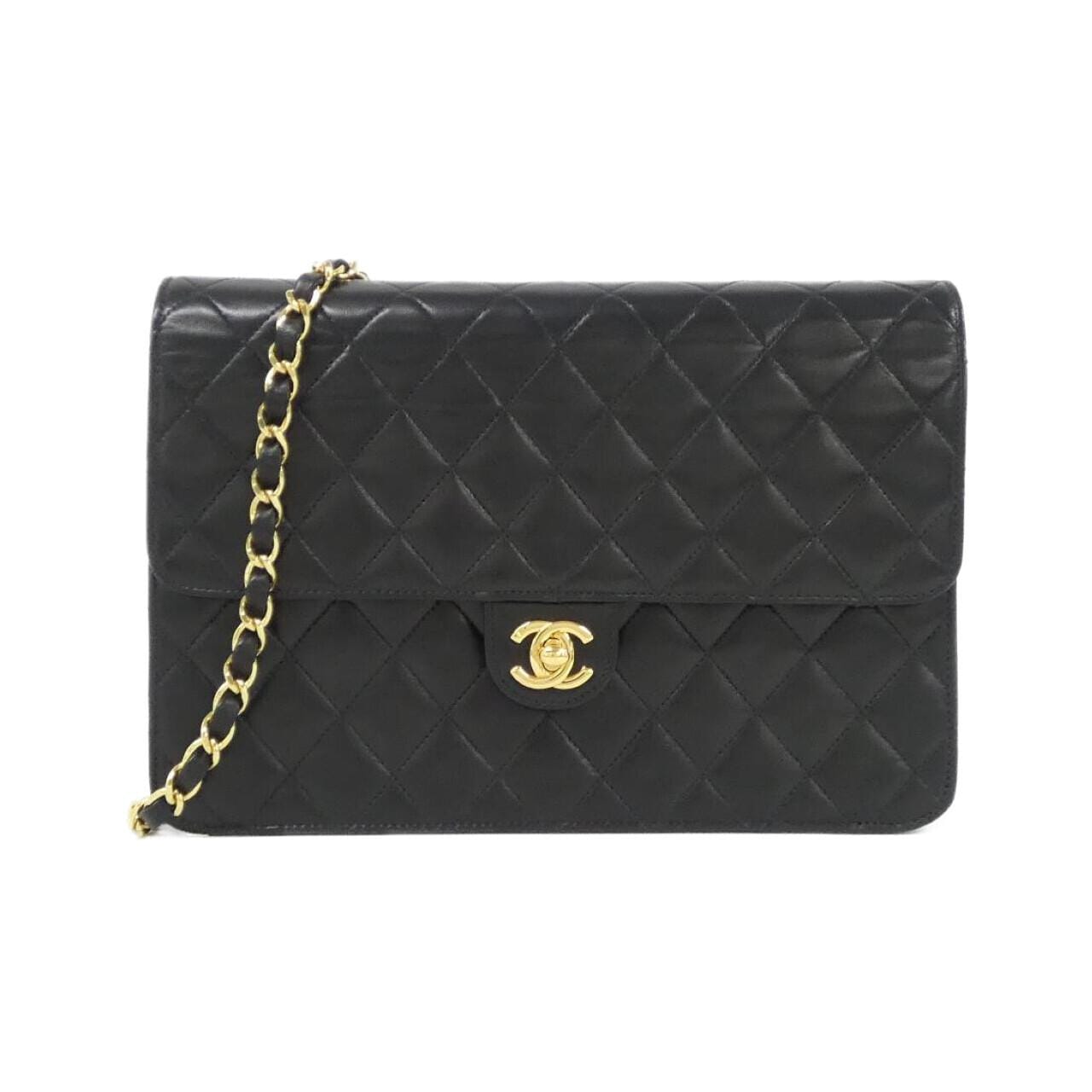 CHANEL Shoulder Lambskin Black
