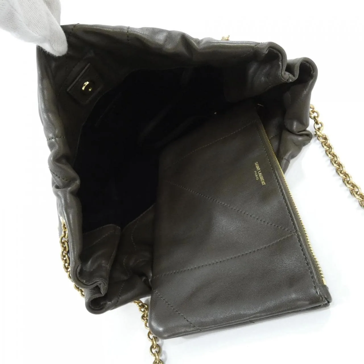 SAINT LAURENT 781666 AAB32 Shoulder Lambskin Black Lambskin Rank A - Thumbnail 10