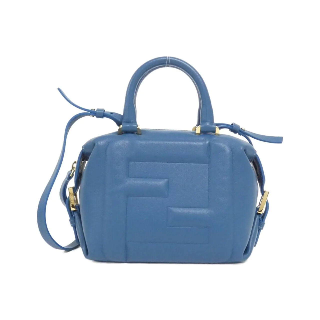 FENDI 8BS089 AQEO Handbag Leather Blue