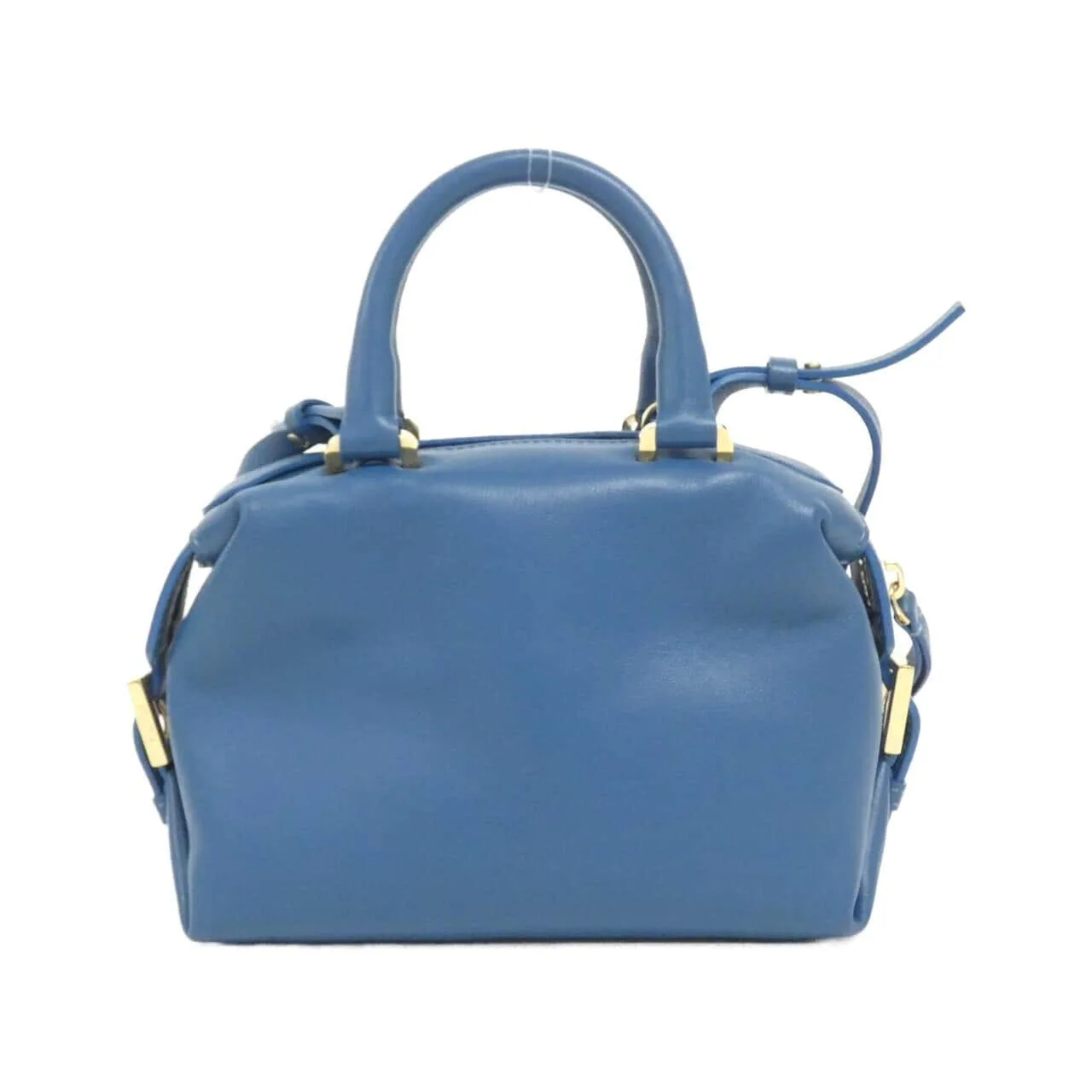 FENDI 8BS089 AQEO Handbag Leather 藍色 皮革 中古品A - 縮圖 2