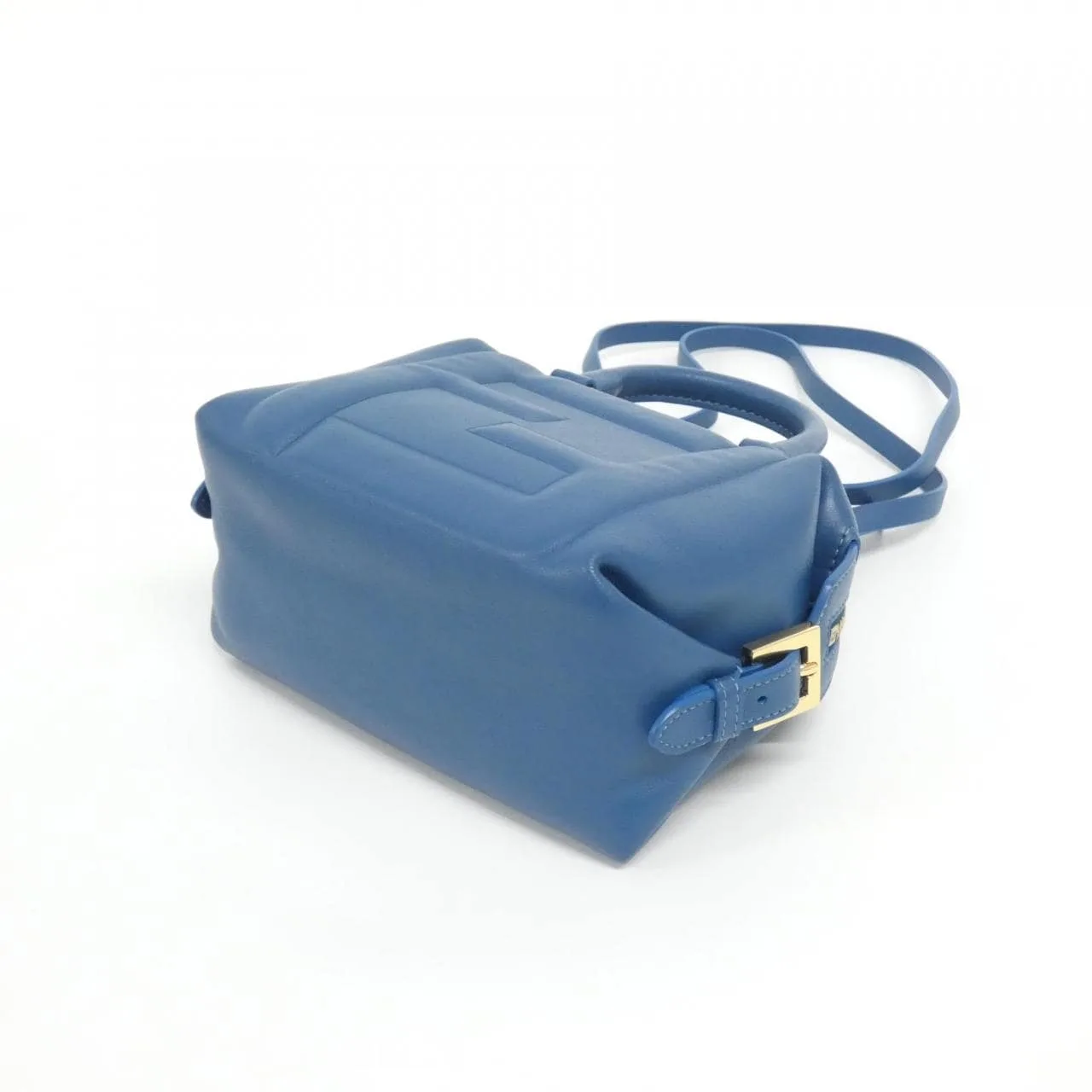FENDI 8BS089 AQEO Handbag Leather 藍色 皮革 中古品A - 縮圖 3