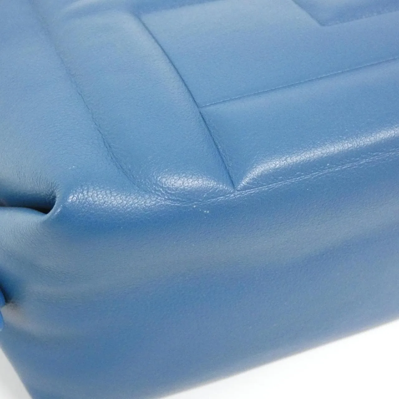 FENDI 8BS089 AQEO Handbag Leather 藍色 皮革 中古品A - 縮圖 4