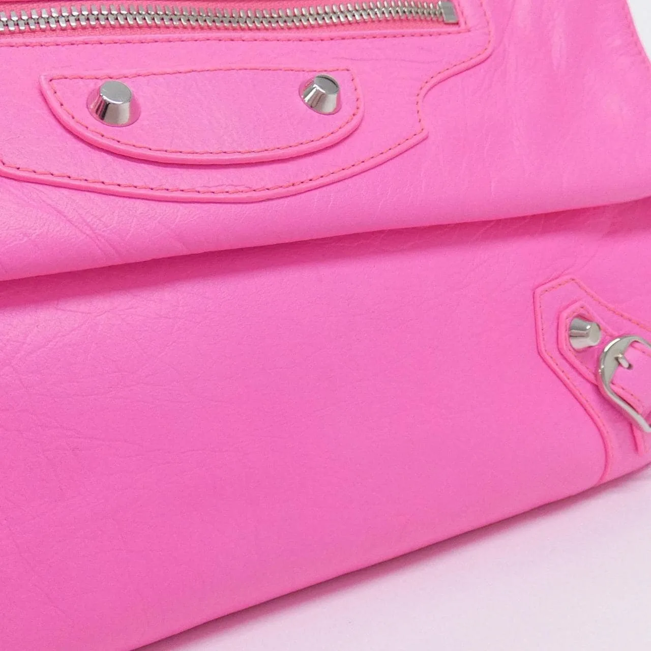 BALENCIAGA 438768 DLO0N Shoulder Leather Silver Leather Rank A - Thumbnail 4