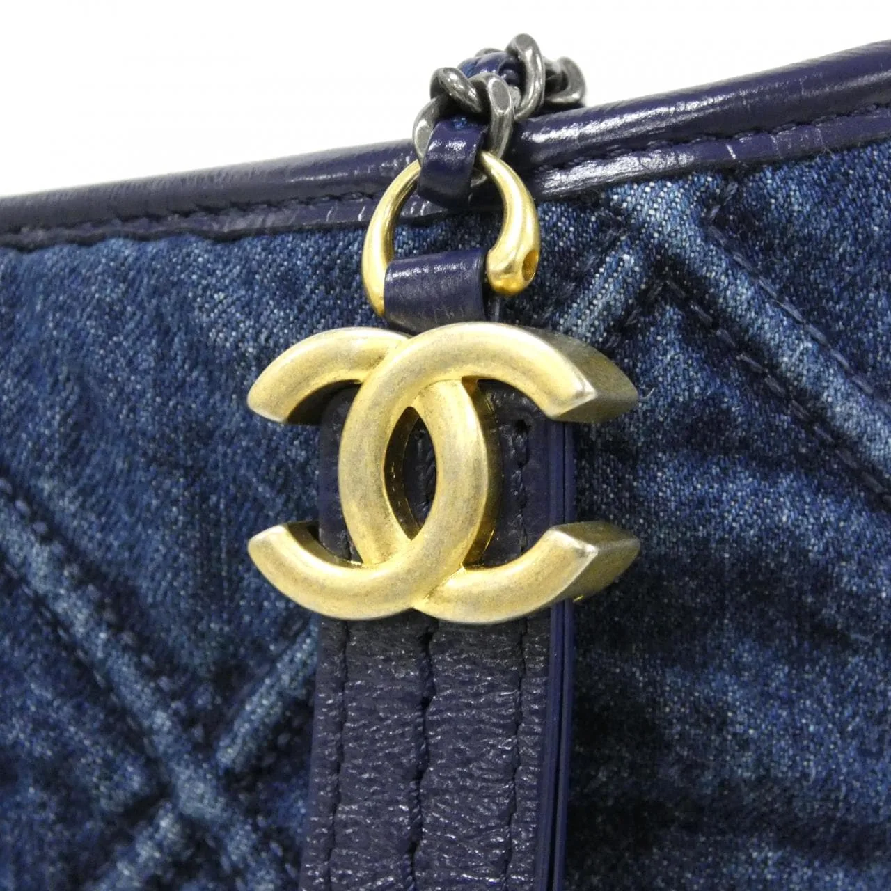 CHANEL Gabrielle AS0865 Shoulder Denim Blue Denim - Thumbnail 4