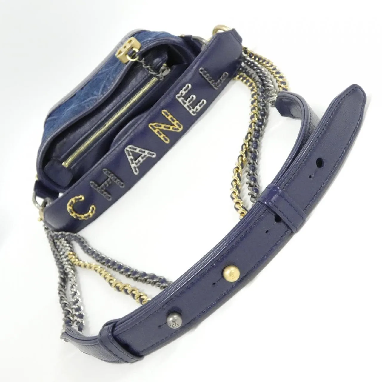 CHANEL Gabrielle AS0865 Shoulder Denim Blue Denim - Thumbnail 6