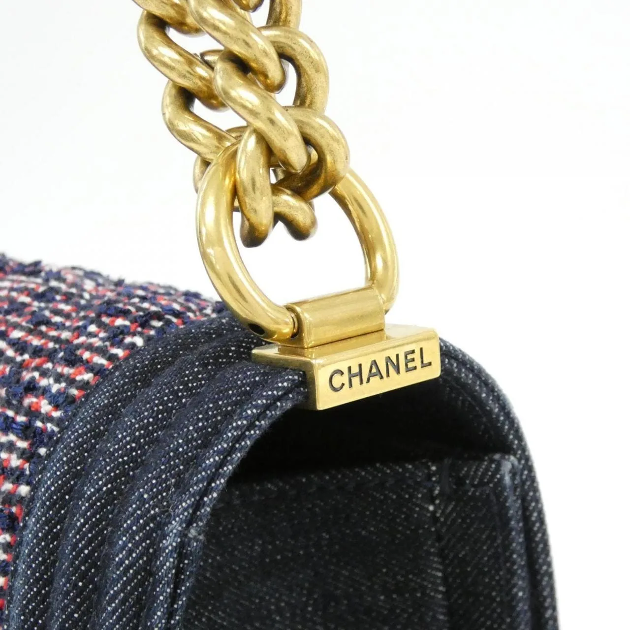 CHANEL Boy Chanel Shoulder Tweed White Tweed - Thumbnail 6
