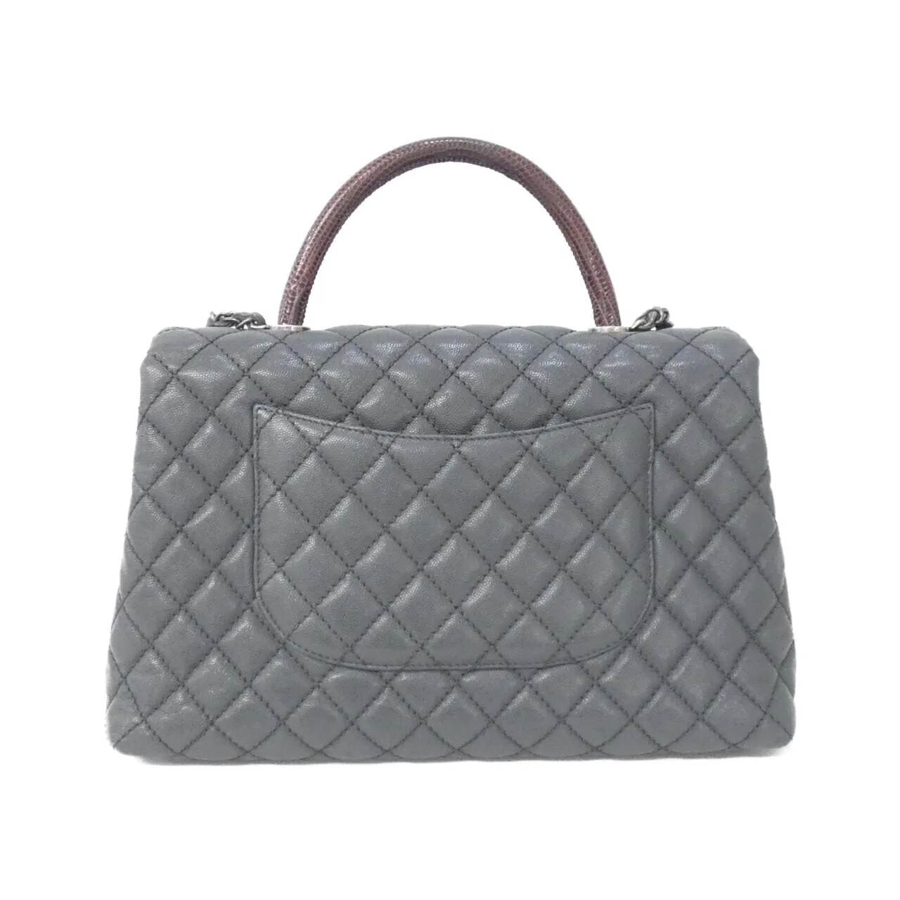 CHANEL 92992 Handbag Grained Calfskin Black Grained Calfskin - Thumbnail 2