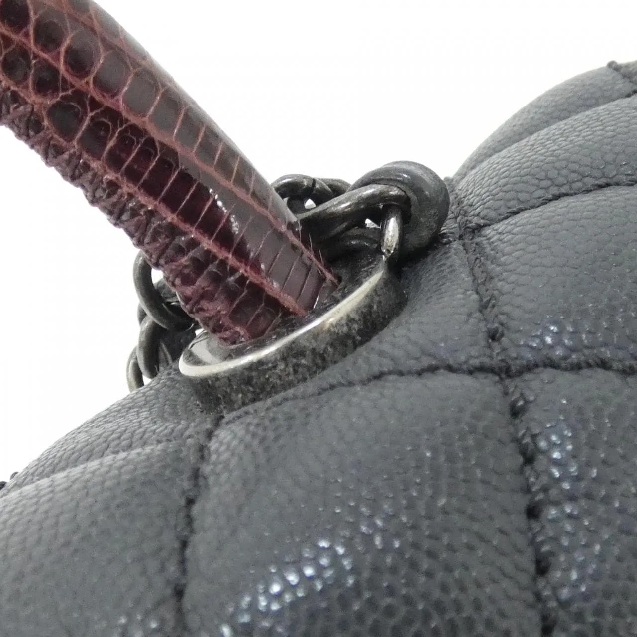 CHANEL 92992 Handbag Grained Calfskin Black Grained Calfskin - Thumbnail 5