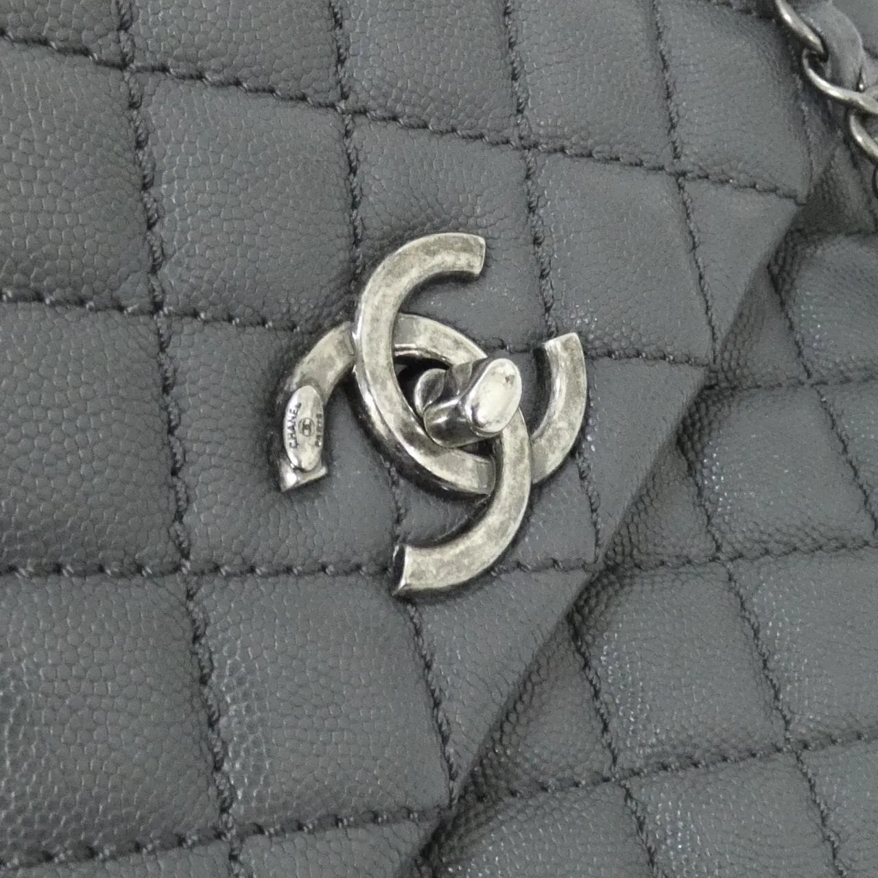 CHANEL 92992 Handbag Grained Calfskin Black Grained Calfskin - Thumbnail 6