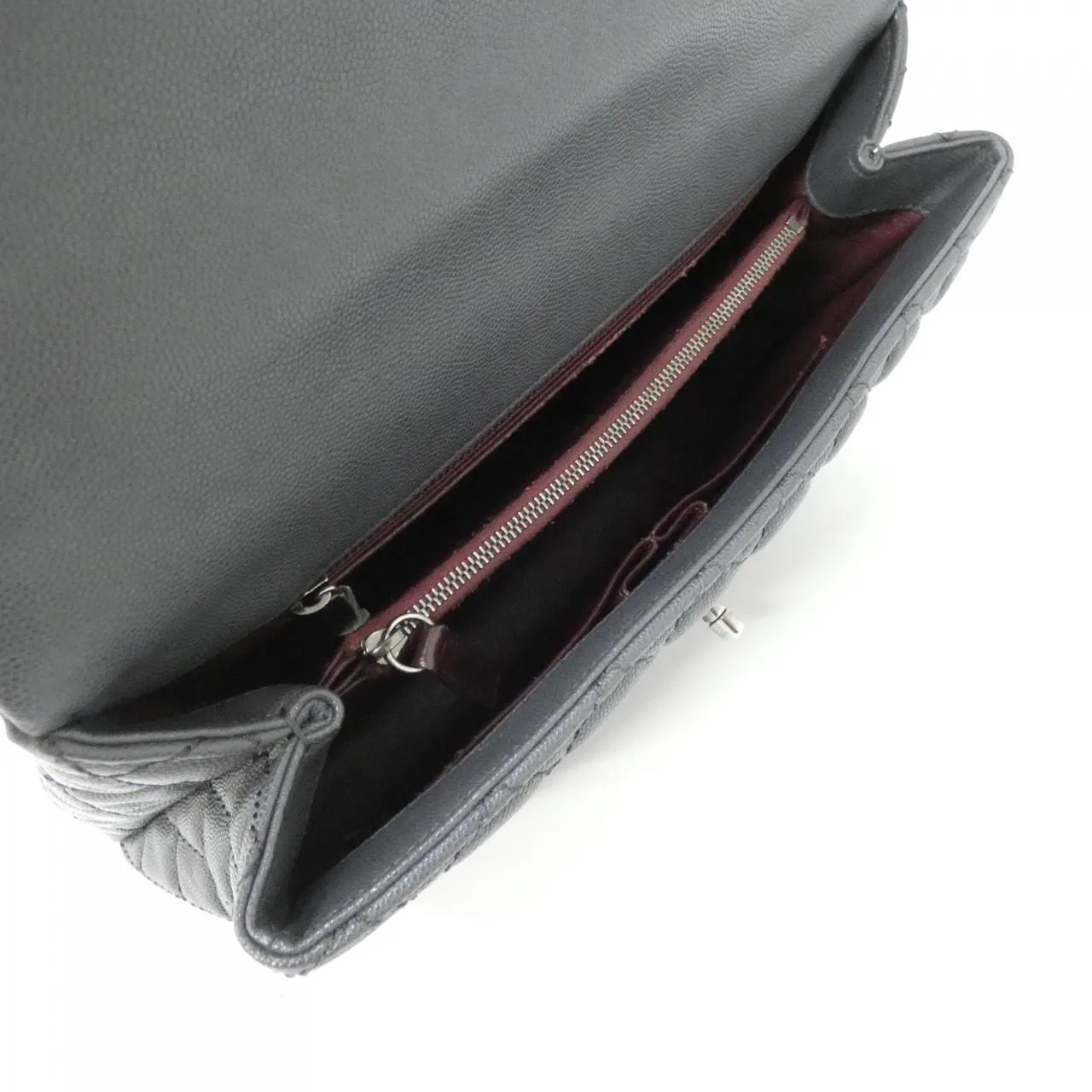 CHANEL 92992 Handbag Grained Calfskin Black Grained Calfskin - Thumbnail 8