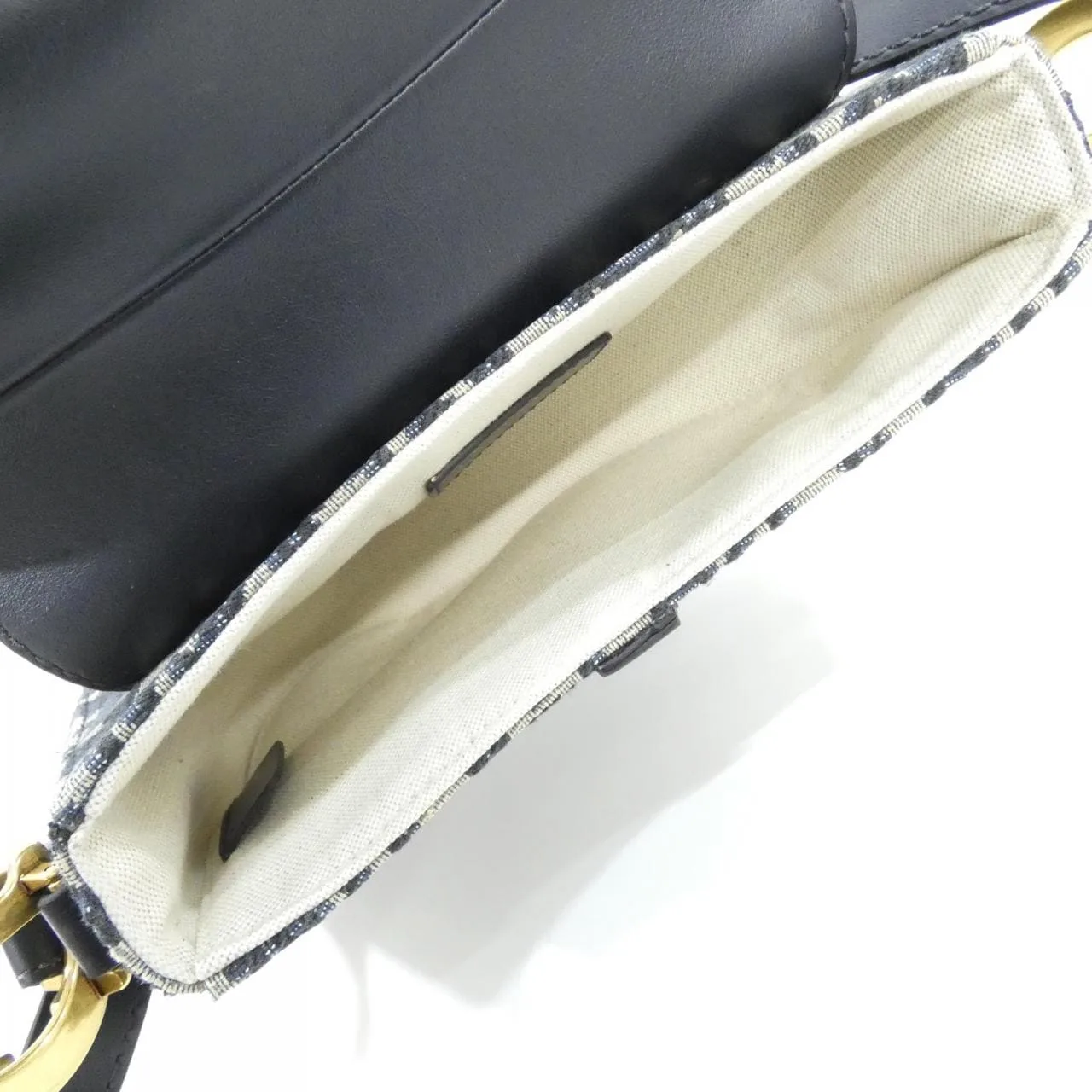 DIOR Saddle M0465CDSS Shoulder Canvas 黑色 帆布 中古品A - 縮圖 7