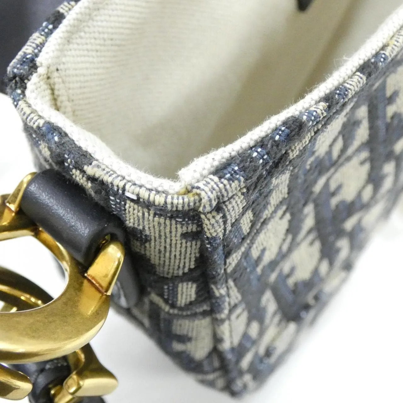 DIOR Saddle M0465CDSS Shoulder Canvas 黑色 帆布 中古品A - 縮圖 8