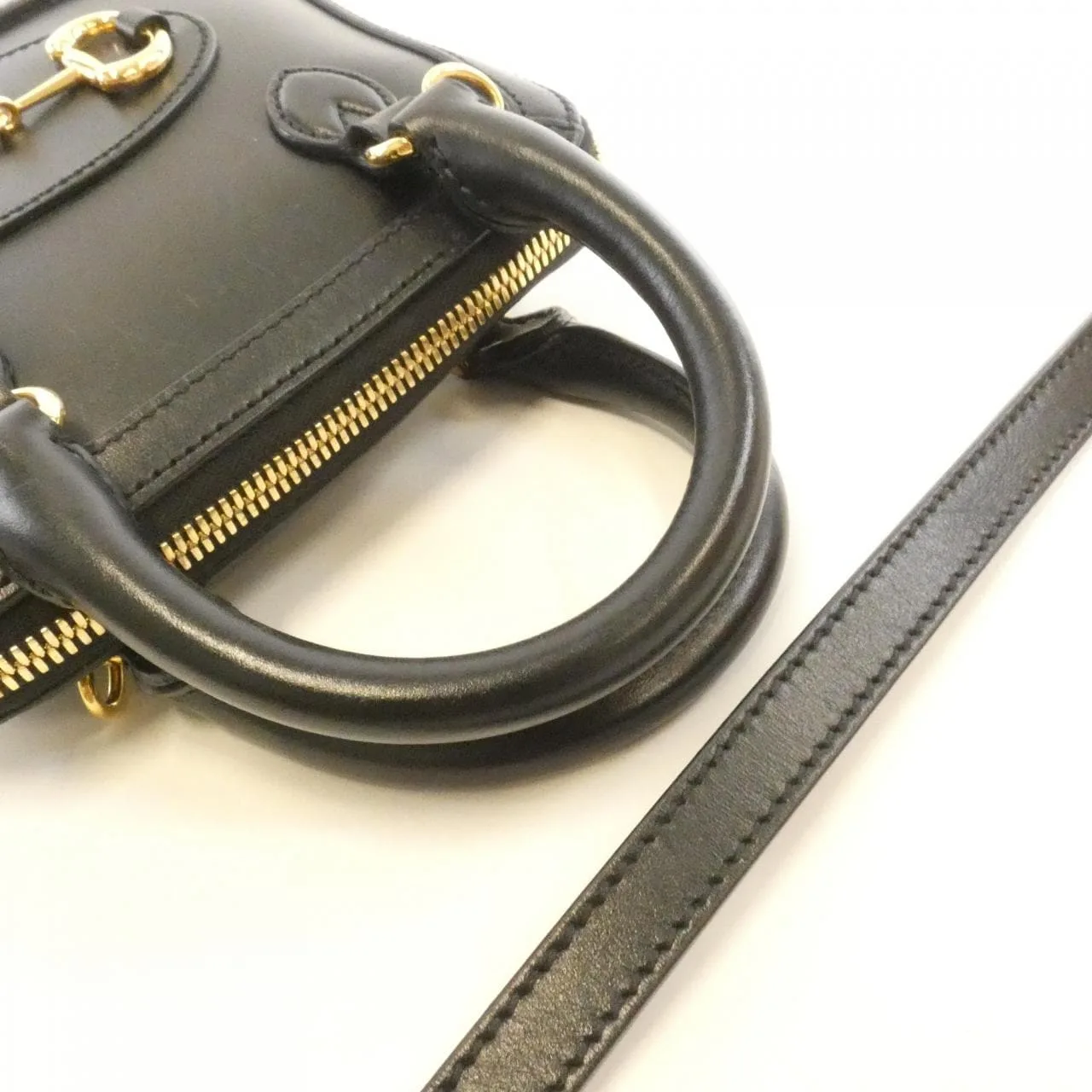 GUCCI Horsebit 1955 640716 0YK0G Handbag Leather Black Leather Rank B - Thumbnail 5