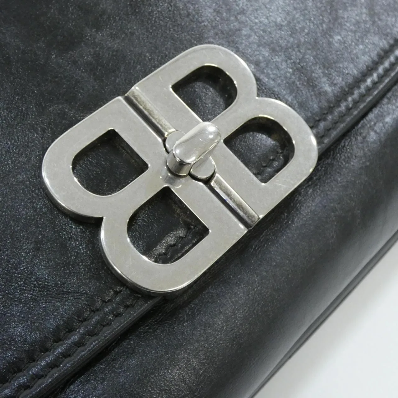 BALENCIAGA Hourglass 748488 2AAI4 Shoulder Black Rank A - Thumbnail 4