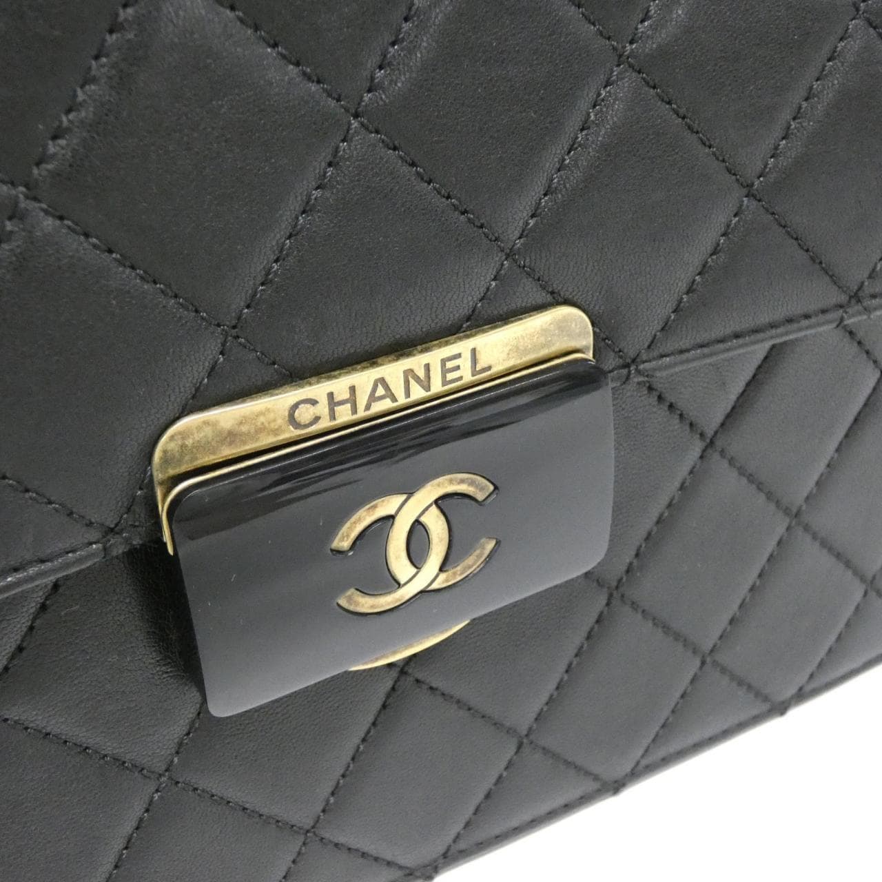 CHANEL Shoulder Bag Lambskin Black Lambskin - Thumbnail 5