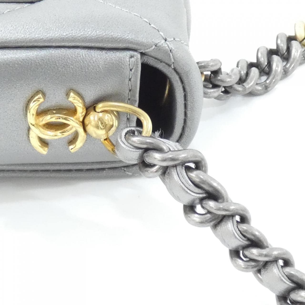 CHANEL AS2734 Shoulder Bag Lambskin Silver Lambskin - Thumbnail 7