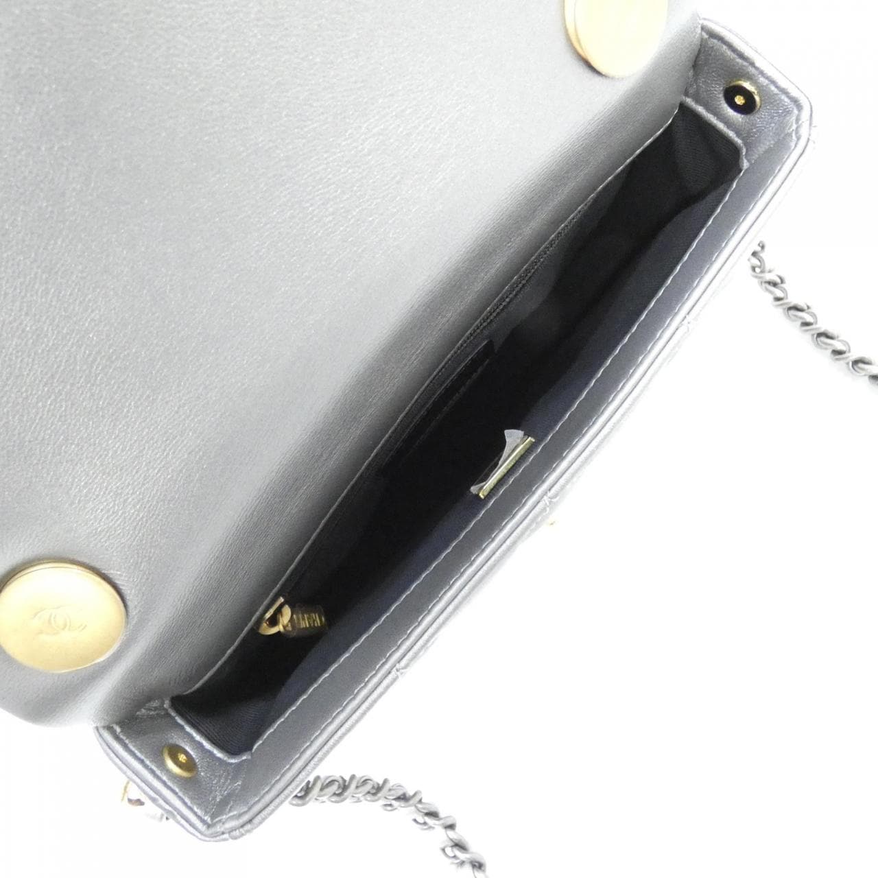 CHANEL AS2734 Shoulder Bag Lambskin Silver Lambskin - Thumbnail 8