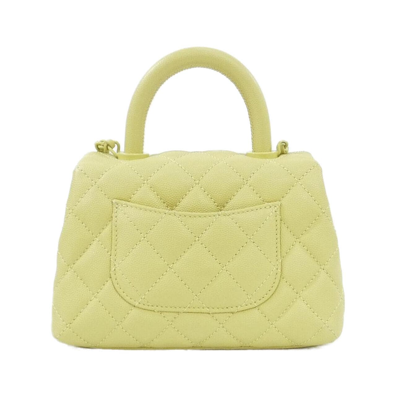 CHANEL Coco Handle AS2215 Bag Grained Calfskin Yellow Grained Calfskin - Thumbnail 2