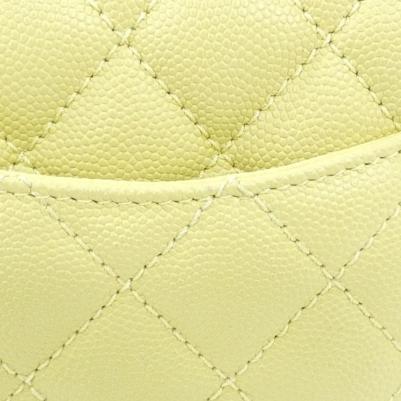 CHANEL Coco Handle AS2215 Handbag Grained Calfskin 黃色 荔枝紋牛皮 中古品A - 縮圖 5