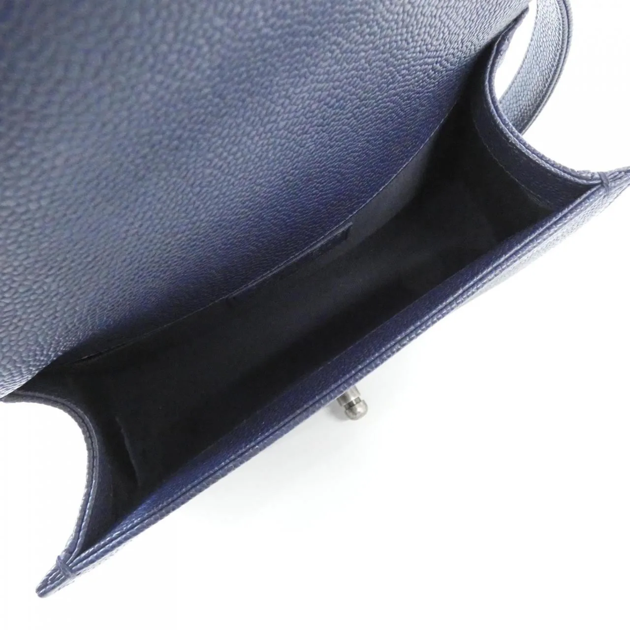 CHANEL Boy Chanel 67085 Shoulder Grained Calfskin Navy Grained Calfskin Rank A - Thumbnail 8