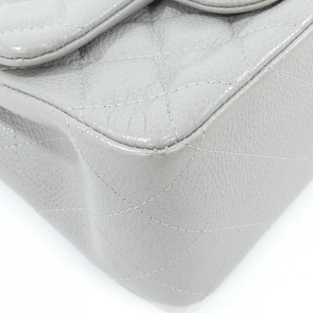 CHANEL Matelasse 35200 Shoulder Bag Grained Calfskin Grey Grained Calfskin - Thumbnail 3