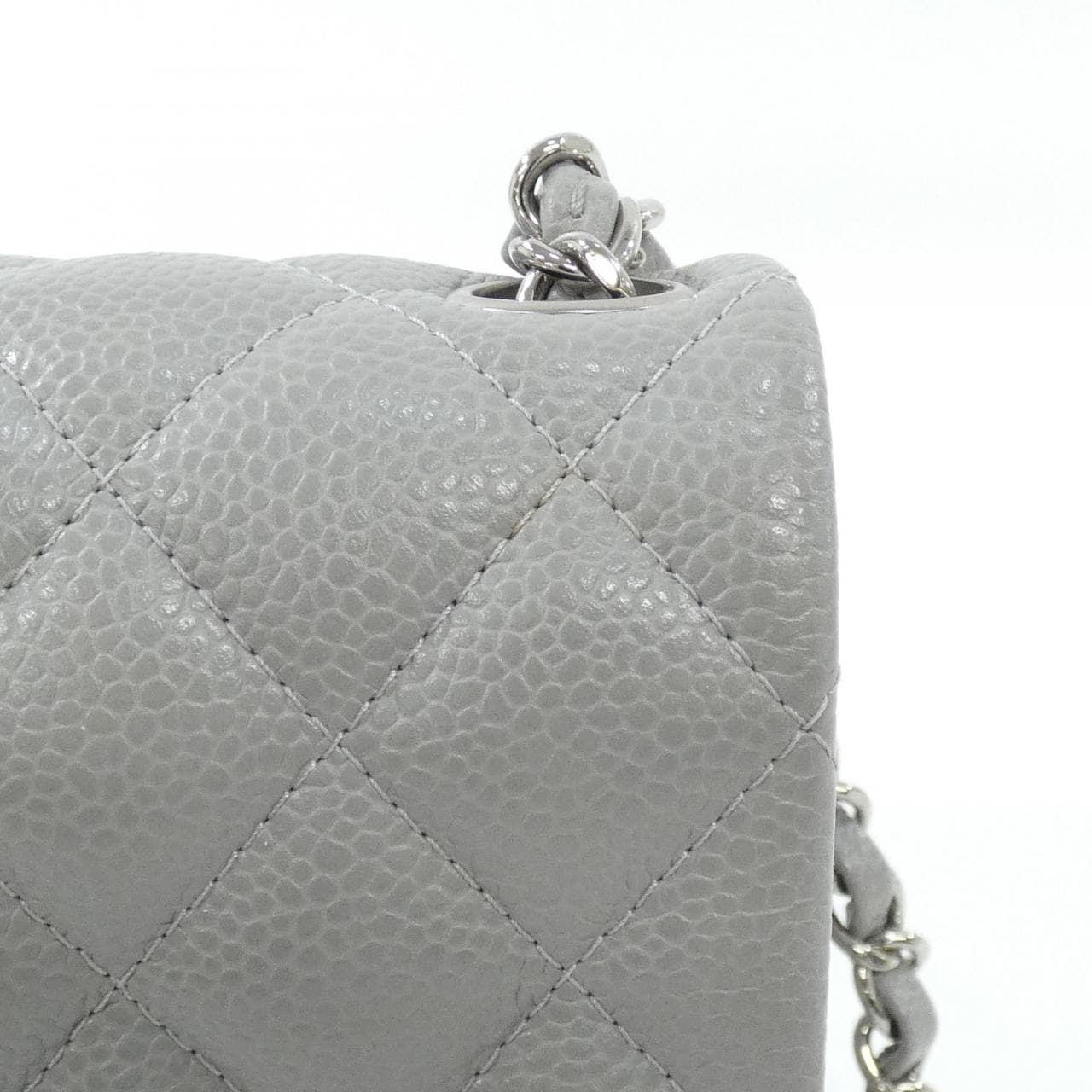 CHANEL Matelasse 35200 Shoulder Bag Grained Calfskin Grey Grained Calfskin - Thumbnail 5
