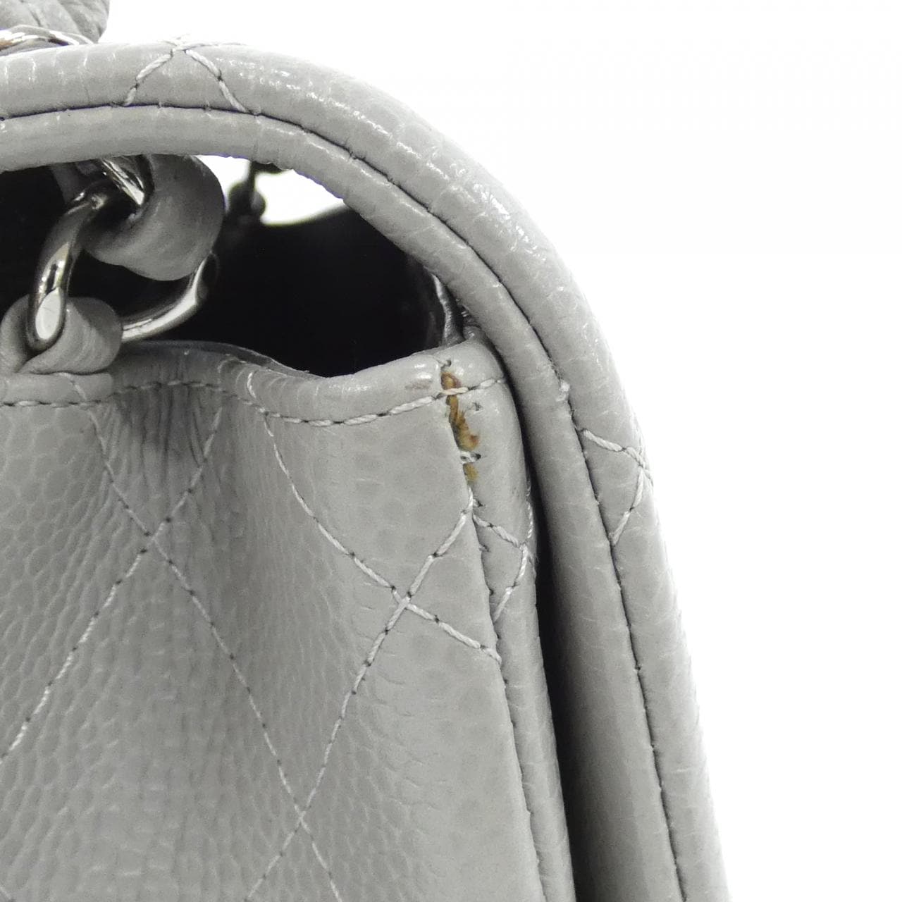 CHANEL Matelasse 35200 Shoulder Bag Grained Calfskin Grey Grained Calfskin - Thumbnail 7