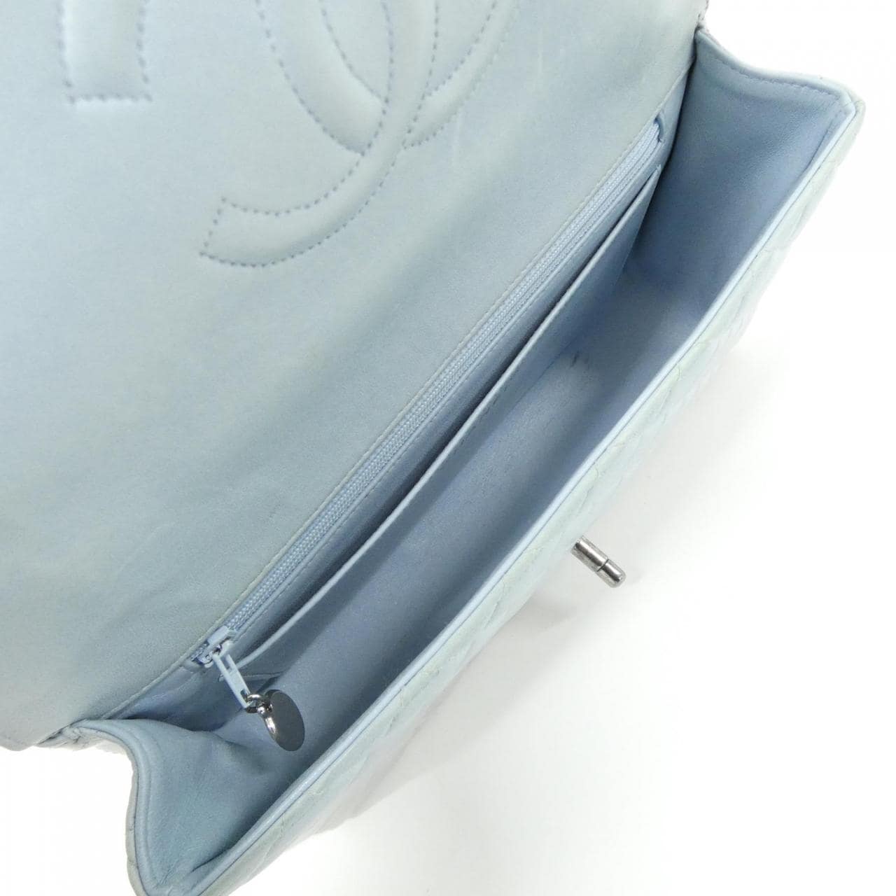 CHANEL Handbag Lambskin Blue Lambskin - Thumbnail 9