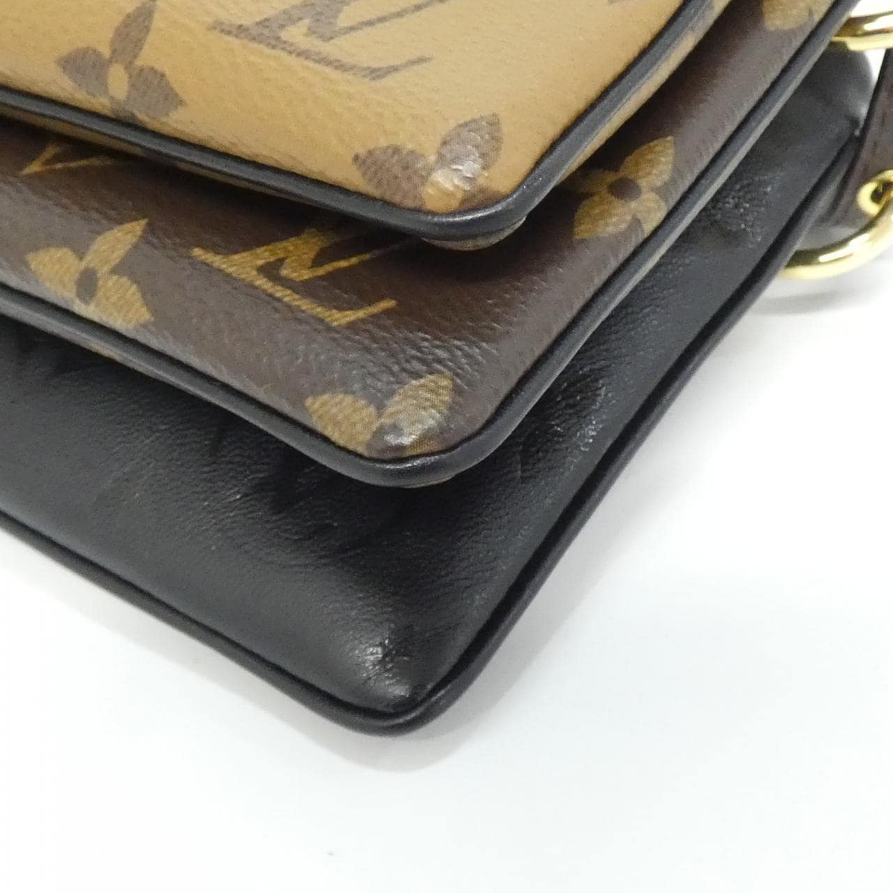 LOUIS VUITTON Pochette M45412 Shoulder Monogram 黑色 Monogram 中古品A - 縮圖 3