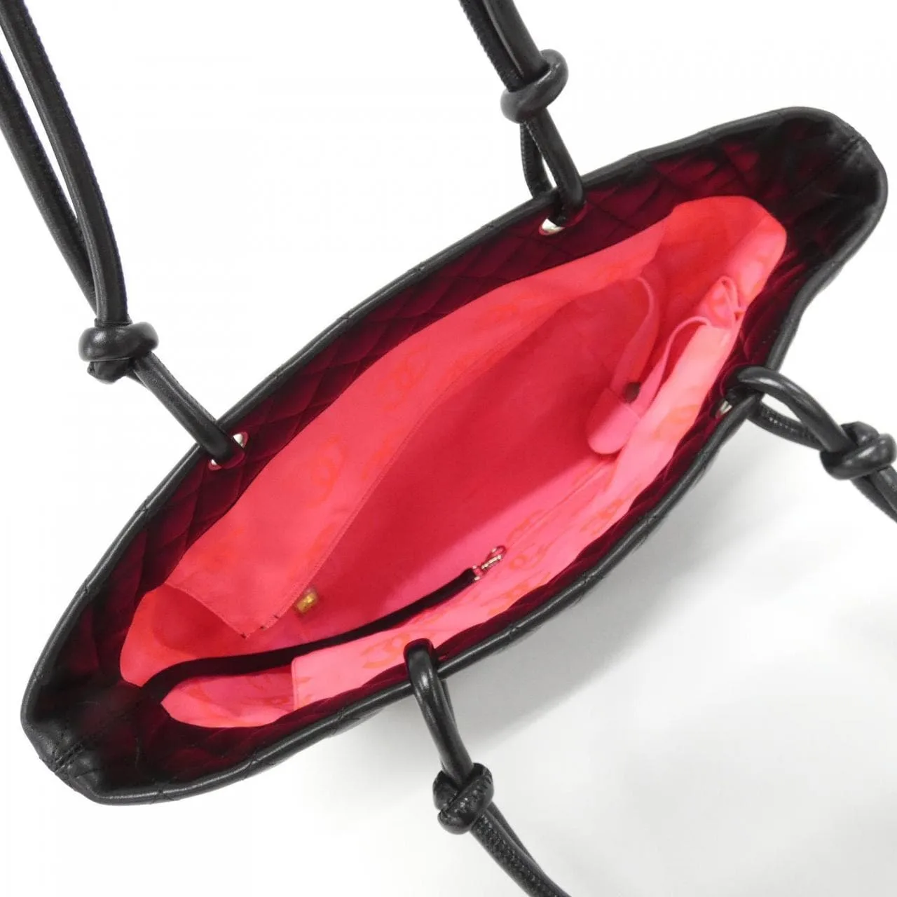 CHANEL Cambon 25169 Handbag Patent Leather 黑色 漆皮 中古品A - 縮圖 6